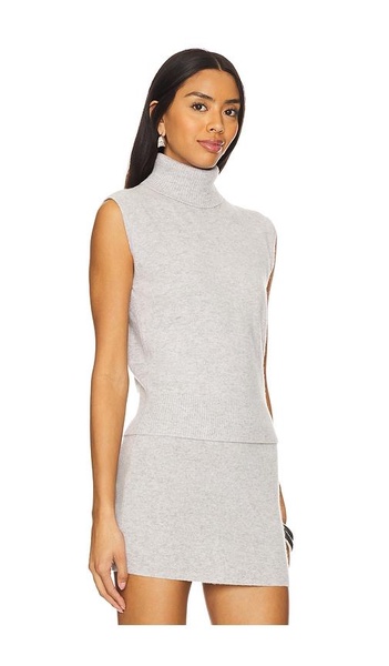 Cashmere Sleeveless Roll Neck Top
