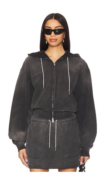 Zip Up With Rhinestone Drawcord