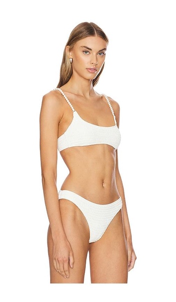 x REVOLVE The Rachel Smocked Bikini Top