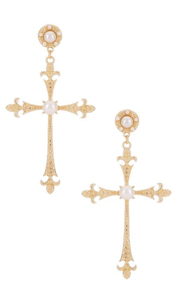 Grace Drop Cross Earrings