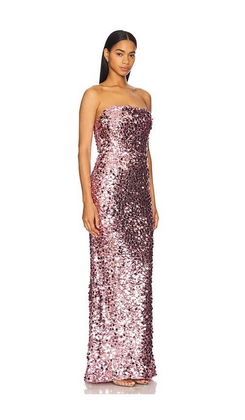 Farah Sequin Strapless Gown