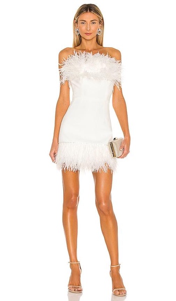 Lola Blanc Mini Feather Dress
