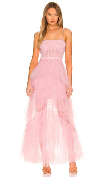 Corset Tulle Gown in Pink Tint