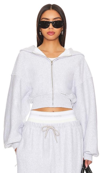 Cropped Zip Up Hoodie