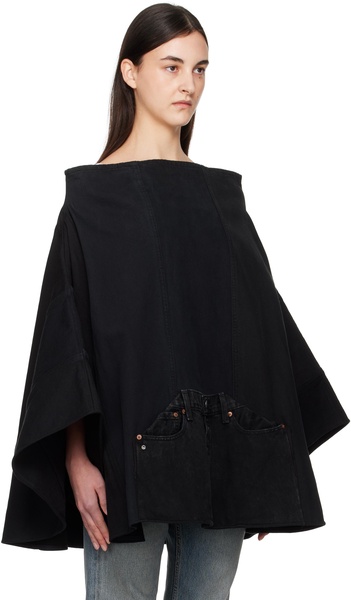 Black Nº73 Sweaterponcho Vintage Denim Jacket