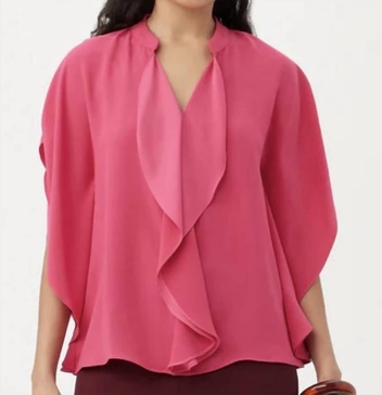 flutter sleeve top in pink