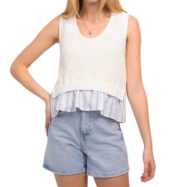 rae twofer tank top in white