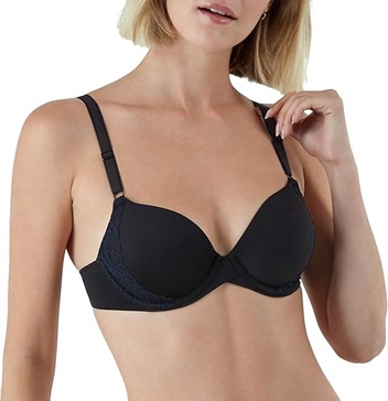 one fab fit everyday modern demi underwire bra in black lace