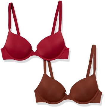 Amazon Essentials Deep Plunge Bras for Women, Lightly Lined, Pack of 2 - Discontinued Colors