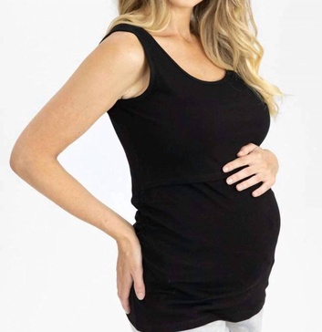 jersey nursing tank in black