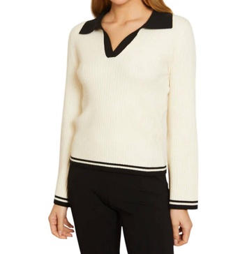 quincy sweater in ivory/black