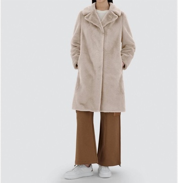 soft faux fur coat in grey