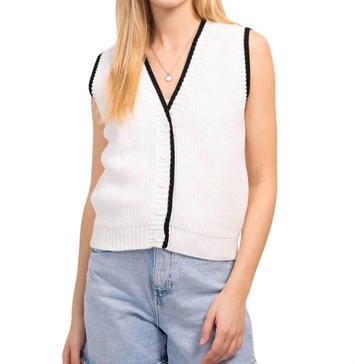 lucy sweater vest in white