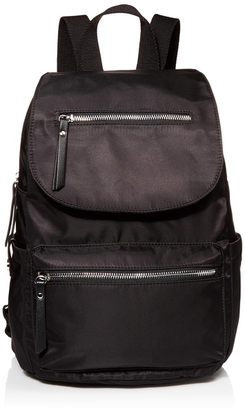 Madden Girl MG Nylon Flap Backpack, Black