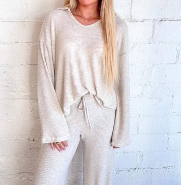 zoey top in oatmeal