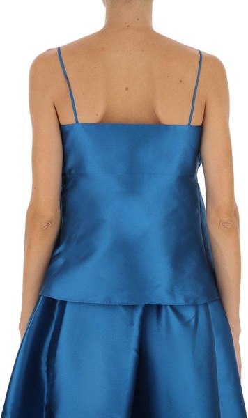 Maxi bow top in teal blue color