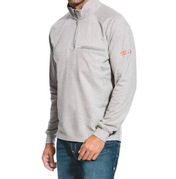 rev 1/4 zip top in silver fox heather
