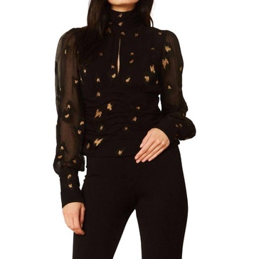 joella starry night jacquard top in black