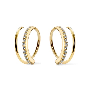 - Double Hoop Earrings - Harley Pave