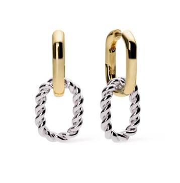 - Double Hoop Earrings - Ash Double Two Tone