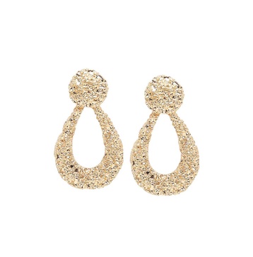 Women's Gold  Textured Teardrop Earrings