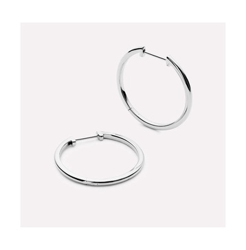 Medium Slim Endless Hoops - Lo Medium Silver