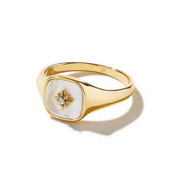 Gold Signet Ring - Amara Mother of Pearl