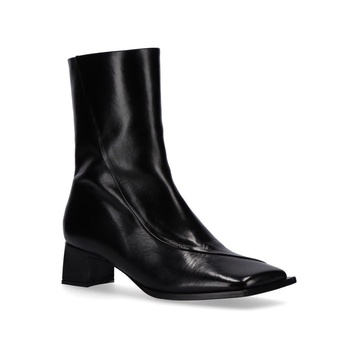 Chantal Black Leather Ankle Boots