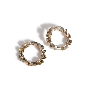 Women's Silver  Circular Stone Drop Earrings