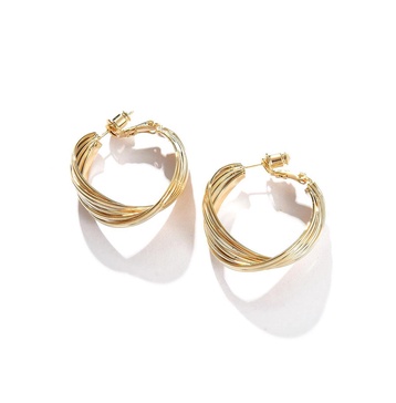 Women's Gold  Twisted Hoop Earrings