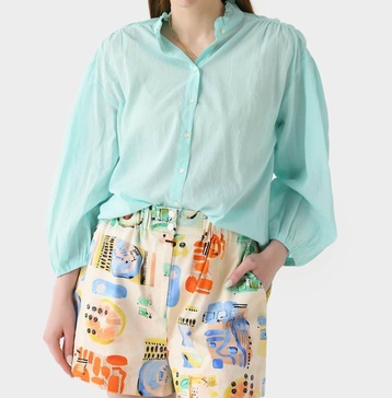 anna blouse in aqua