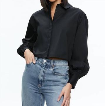 finley high low blouse in black