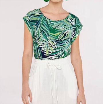 tropical cap sleeve tee in tropical green