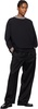 Black Duotone Mockneck Top