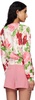 Off-White & Pink Peony-Printed Viscose Cardigan