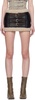 Black Pin-Buckle Shearling Miniskirt