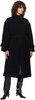 Navy Stand Collared Wool Coat