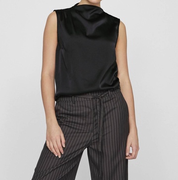 time to party cowl shell top in black