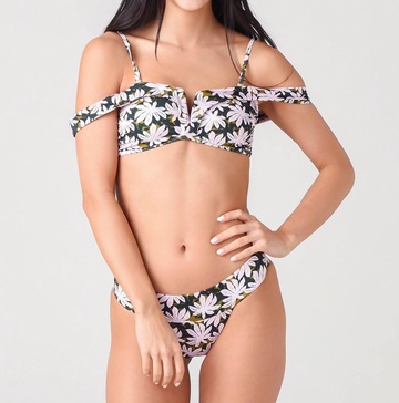 lola bikini top in pink palm