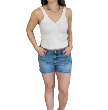 maddie ribbed tank in white