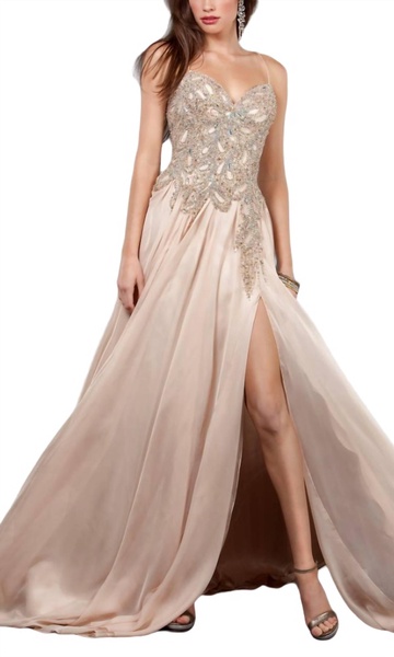 prom flowy dress in blush
