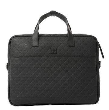 Logo-debossed Zipped Laptop Bag