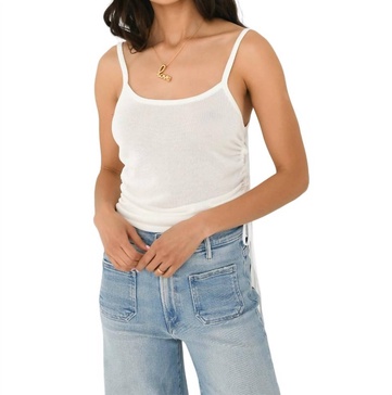 ruched tank top in white