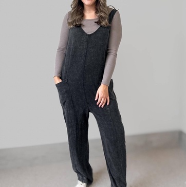 in a while jumpsuit in black