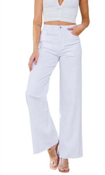 kinsley mid rise ultra flare jeans in le blanc
