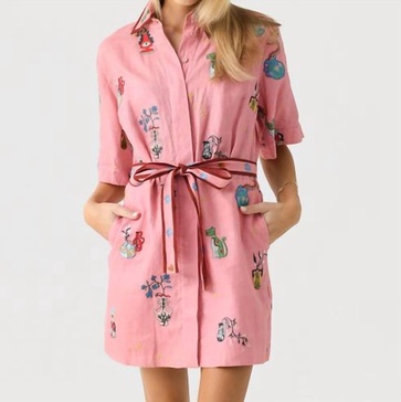 timmy embroidered dress in pink
