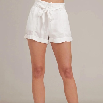savannah sash short in white tie