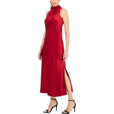 Anne Klein Womens Slit Satin Slip Dress