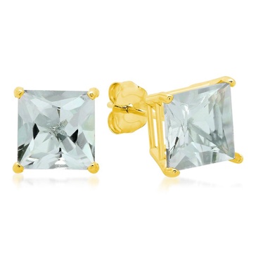 Amazon Essentials 10K Yellow Gold Princess cut Stud Earrings, 5mm/7mm (previously Amazon Collection)