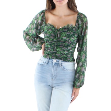 BCBGeneration Women's Long Sleeve Bodycon Top with Tie
